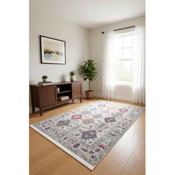 Blghome Renkli Etnik Desen Modern Halı Dekoratif Kilim