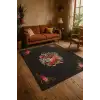 Çiçek Motifli Modern Halı Dekoratif Kilim