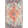Vintage Desen Turuncu Mavi Renk Modern Halı Dekoratif Kilim