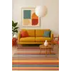 Renkli Çizgiler Modern Halı Dekoratif Kilim