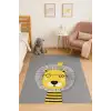 Gri Aslan Figürlü Çocuk Odası Halısı