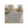 Gri Renk Etnik Desen Modern Halı Dekoratif Kilim