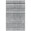 Gri Renk Etnik Desen Modern Halı Dekoratif Kilim