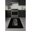 Siyah Renk Kitchen Mutfak Halısı Dekoratif Kilim