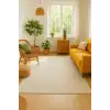 Modern Halı Dekoratif Kilim Krem Renk