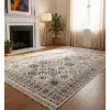 Ekru Zeminli Renkli Etnik Desen Kilim, Bambu Yüzey | BLG Home