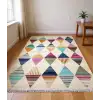 Renkli Geometrik Desenler Tasarım Modern Halı Dekoratif Kilim