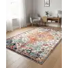 Vintage Desen Turuncu Mavi Renk Modern Halı Dekoratif Kilim