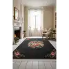 Çiçek Motifli Modern Halı Dekoratif Kilim