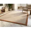 BLG Home Lüks Kumaş Bordürlü Tasarım Leke Tutmaz Silinebilir Sisal Halı 6016