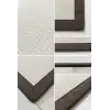 BLG Home Lüks Kumaş Bordürlü Tasarım Leke Tutmaz Silinebilir Sisal Halı 6008 Krem-Kahve