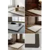 BLG Home Lüks Kumaş Bordürlü Tasarım Leke Tutmaz Silinebilir Sisal Halı 6008 Krem-Kahve