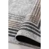 Blghome Gri Zemin Renkli Çerçeve Modern Halı Dekoratif Kilim