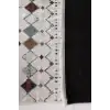 Ekru Zeminli Çok Renkli İskandinav Desenli Bambu Yüzey Salon Halısı