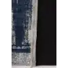 Blghome Gri Zemin Mavi Çizgisel Modern Halı Dekoratif Kilim