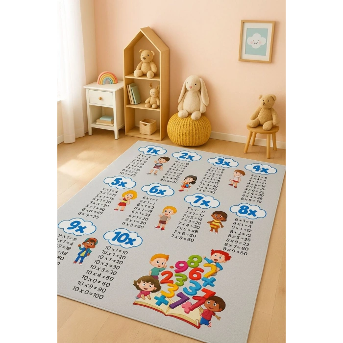 Çarpım Tablosu Eğitici Çocuk Odası Halısı