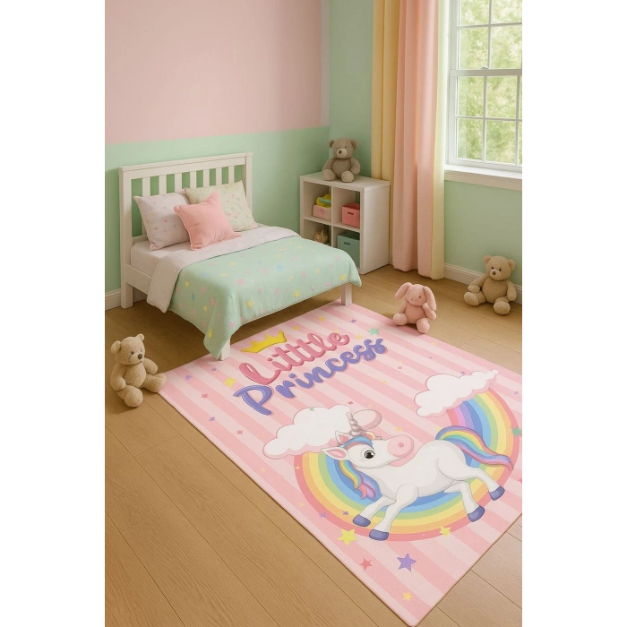 Gökkuşağı Unicorn Çocuk Odası Halısı