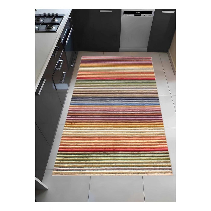 Renkli Çizgiler Modern Halı Dekoratif Kilim