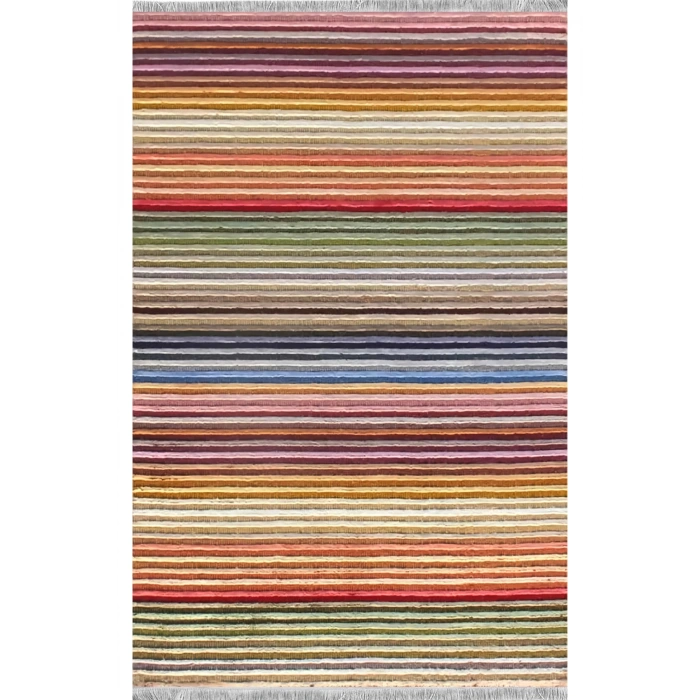 Renkli Çizgiler Modern Halı Dekoratif Kilim
