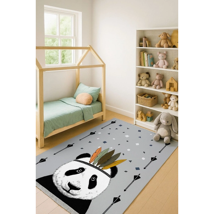 Sevimli Panda Çocuk Odası Halısı