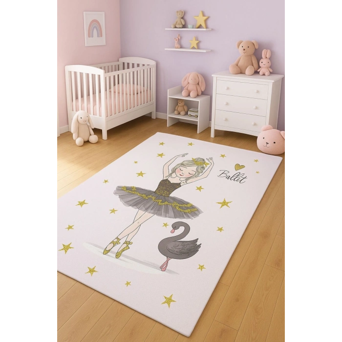 Sevimli Balerin ve Kuğucuk Çocuk Odası Halısı