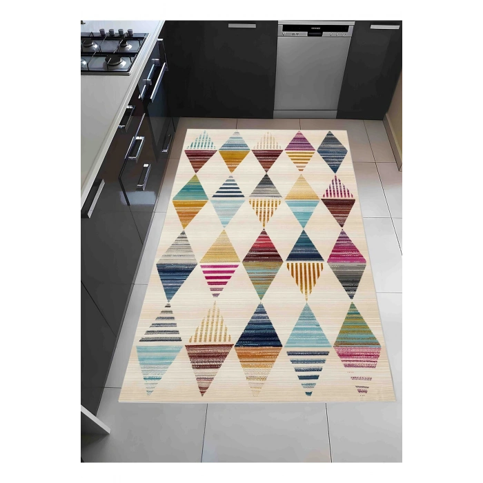 Renkli Geometrik Desenler Tasarım Modern Halı Dekoratif Kilim