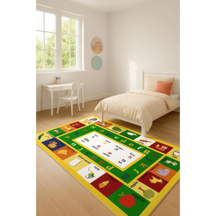 Renkli Eğitici Çocuk Odası Halısı