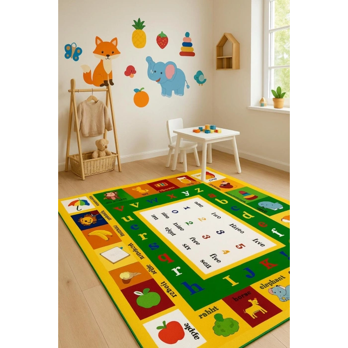 Renkli Eğitici Çocuk Odası Halısı