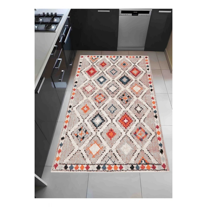 Renkli Baklava Desen Modern Halı Dekoratif Kilim