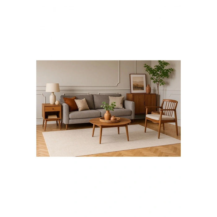 Modern Halı Dekoratif Kilim Krem Renk