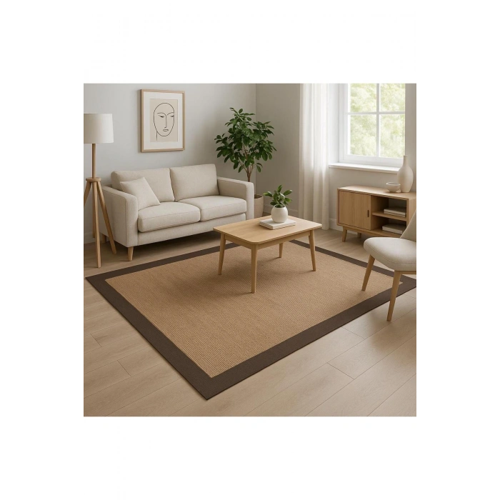Sisal Görünümlü Yıkanabilir Dekoratif Kilim