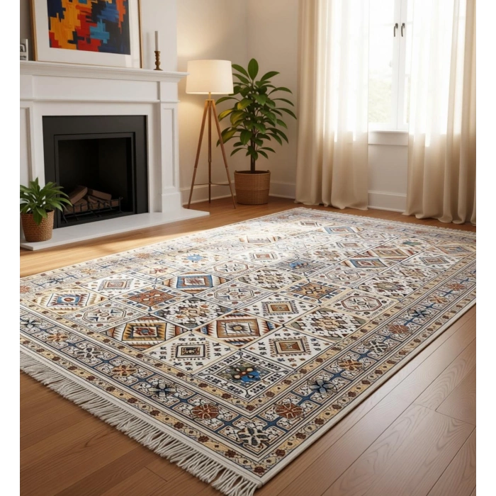 Renkli Etnik Desen Modern Halı Dekoratif Kilim