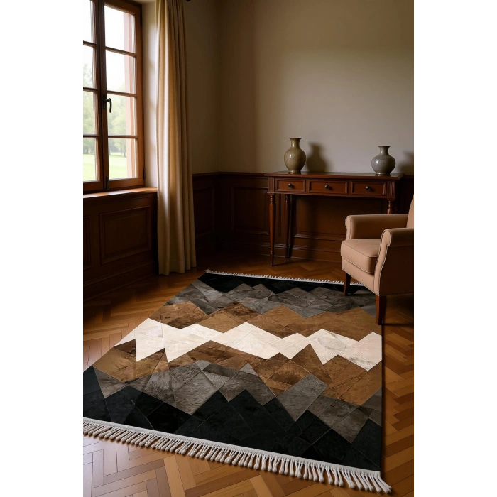 Deri Görünümlü Tasarım Modern Halı Dekoratif Kilim