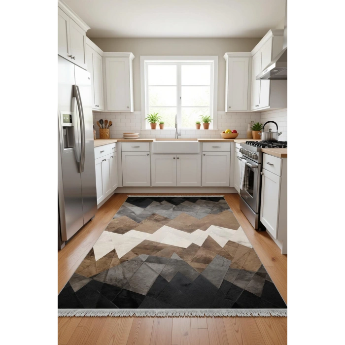 Deri Görünümlü Tasarım Modern Halı Dekoratif Kilim