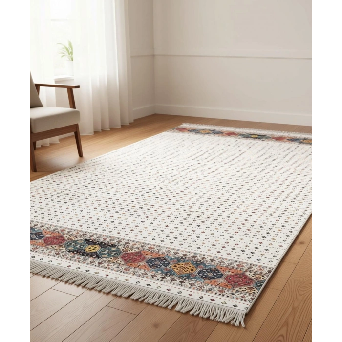 Motifli Çerçeve Detaylı Dekoratif Halı Kilim