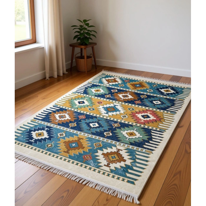 Etnik Desenli Modern Halı Dekoratif Kilim