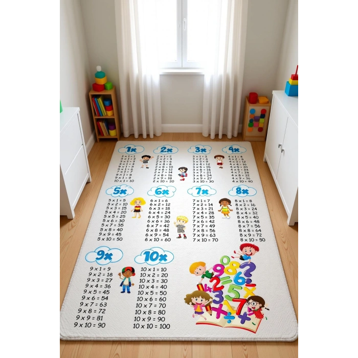 Çarpım Tablosu Eğitici Çocuk Odası Halısı
