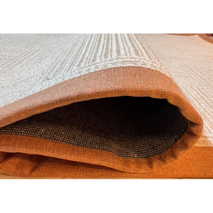 BLG Home Lüks Kumaş Bordürlü Tasarım Leke Tutmaz Silinebilir Sisal Halı 6016