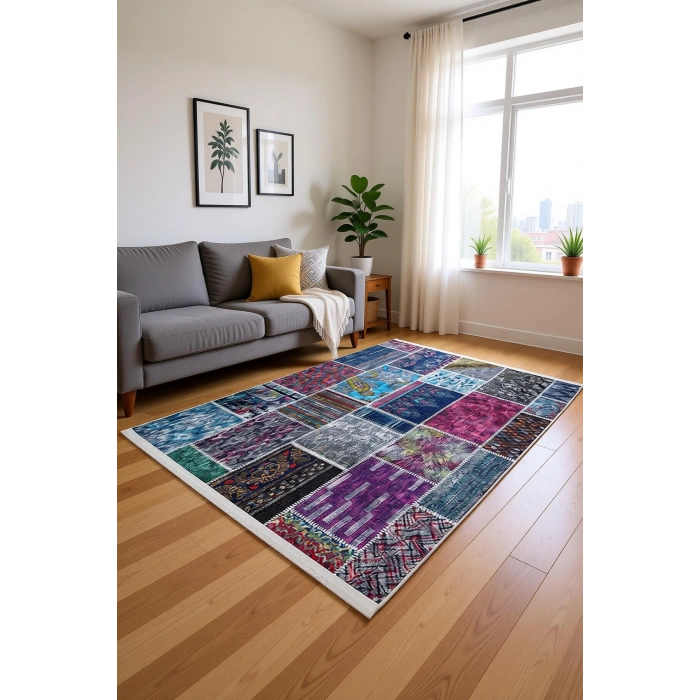 Blghome Dokuma Tabanlı Dijital Baskı Halı BLG3804