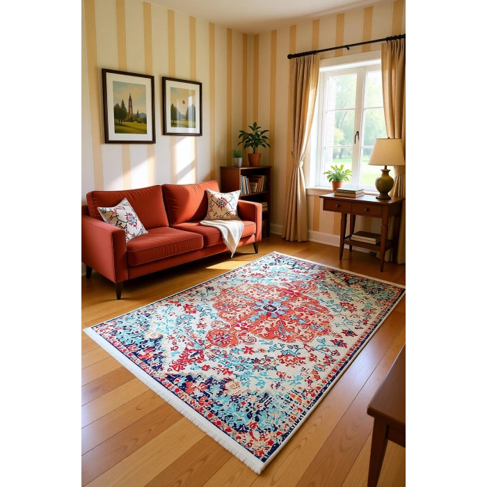 Blghome Dokuma Tabanlı Dijital Baskı Halı BLG3806