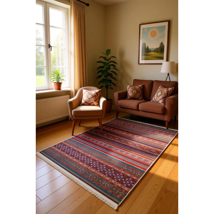 Blghome Dokuma Tabanlı Dijital Baskı Halı BLG3815