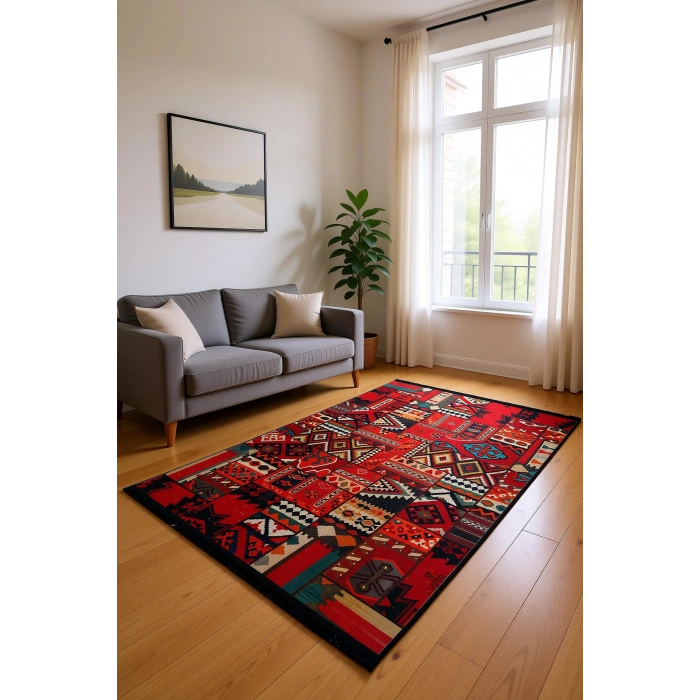 Blghome Dokuma Tabanlı Dijital Baskı Halı BLG3821