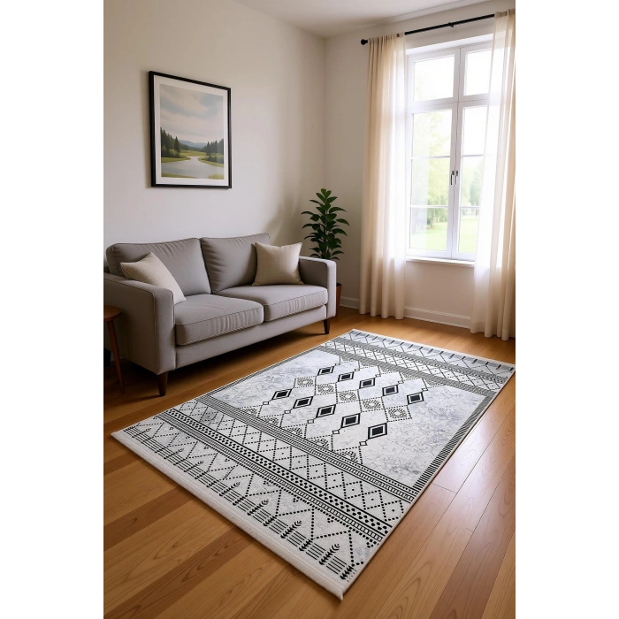 Blghome Dokuma Tabanlı Dijital Baskı Halı BLG3826