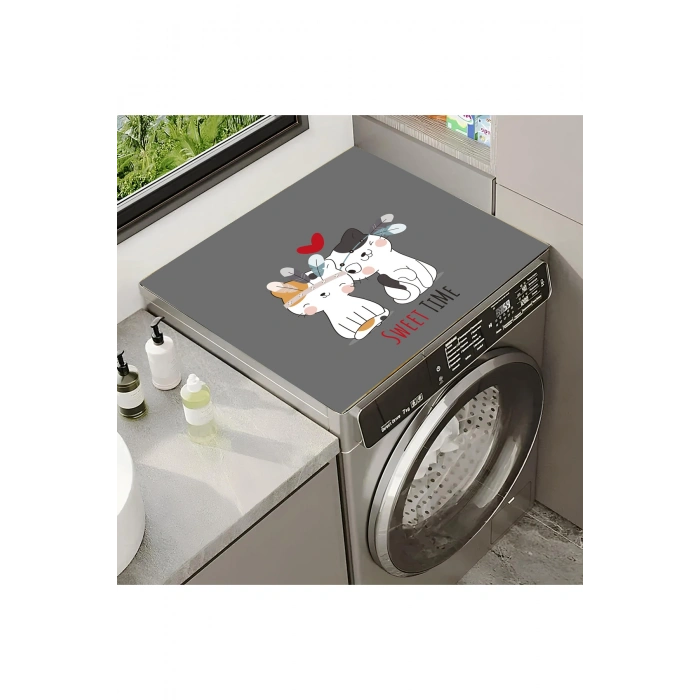 Çamaşır Makinesi Kurutma Makinesi Örtüsü Koruma Pedi Sıvı Geçirmez Matı Kaymaz Yıkanabilir