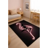 Yansıma Işık Görünümlü Flamingo Özel Tasarım Modern Halı Dekoratif Kilim