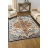 Vintage Desen Turuncu Mavi Renk Modern Halı Dekoratif Kilim
