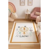 Turuncu Çerçeve Sevimli Aslan Çocuk Odası Halısı