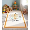 Turuncu Çerçeve Sevimli Aslan Çocuk Odası Halısı