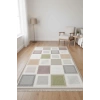 Blghome Pastel Renk Kare Desen Dekoratif Halı