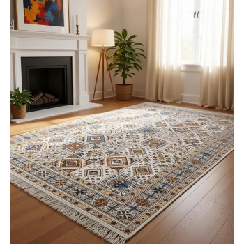 Renkli Etnik Desen Modern Halı Dekoratif Kilim
